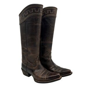 Ariat Boots Womens‎ Size 6.5 Sahara Tall Western Riding Leather Brown Zip